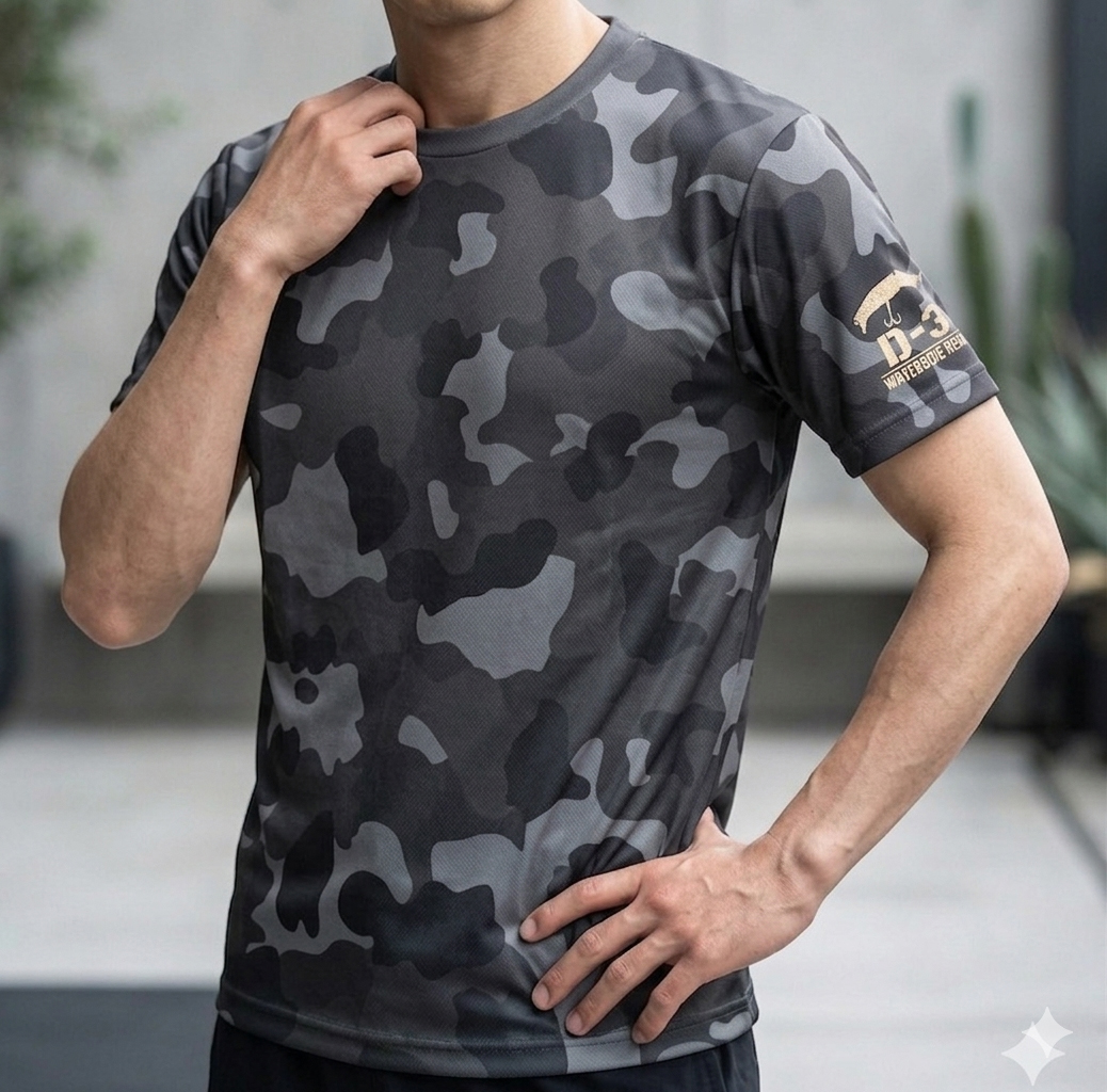 D-3 　WATERSIDE RECON DRY Tシャツ　（ブラックカモ）